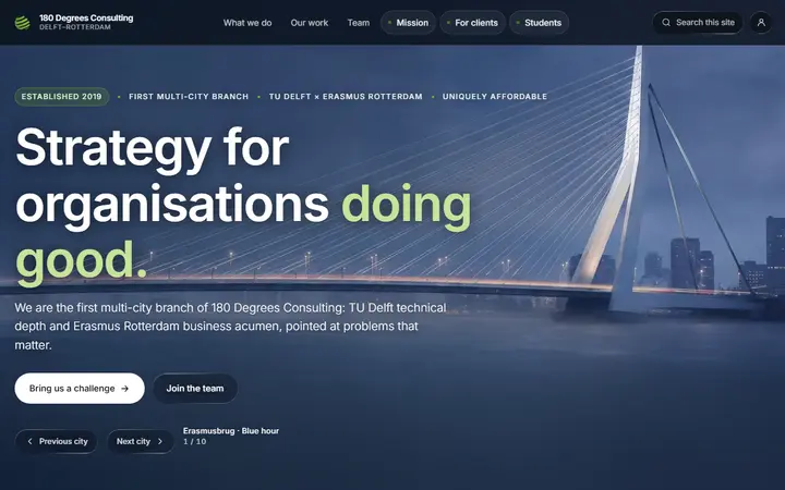 V15 Vantage homepage preview
