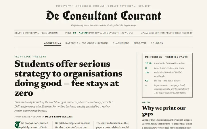 V8 De Courant homepage preview